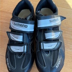 Shimano Black Sneakers with Velcro Straps with clip ons